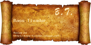 Bass Tivadar névjegykártya